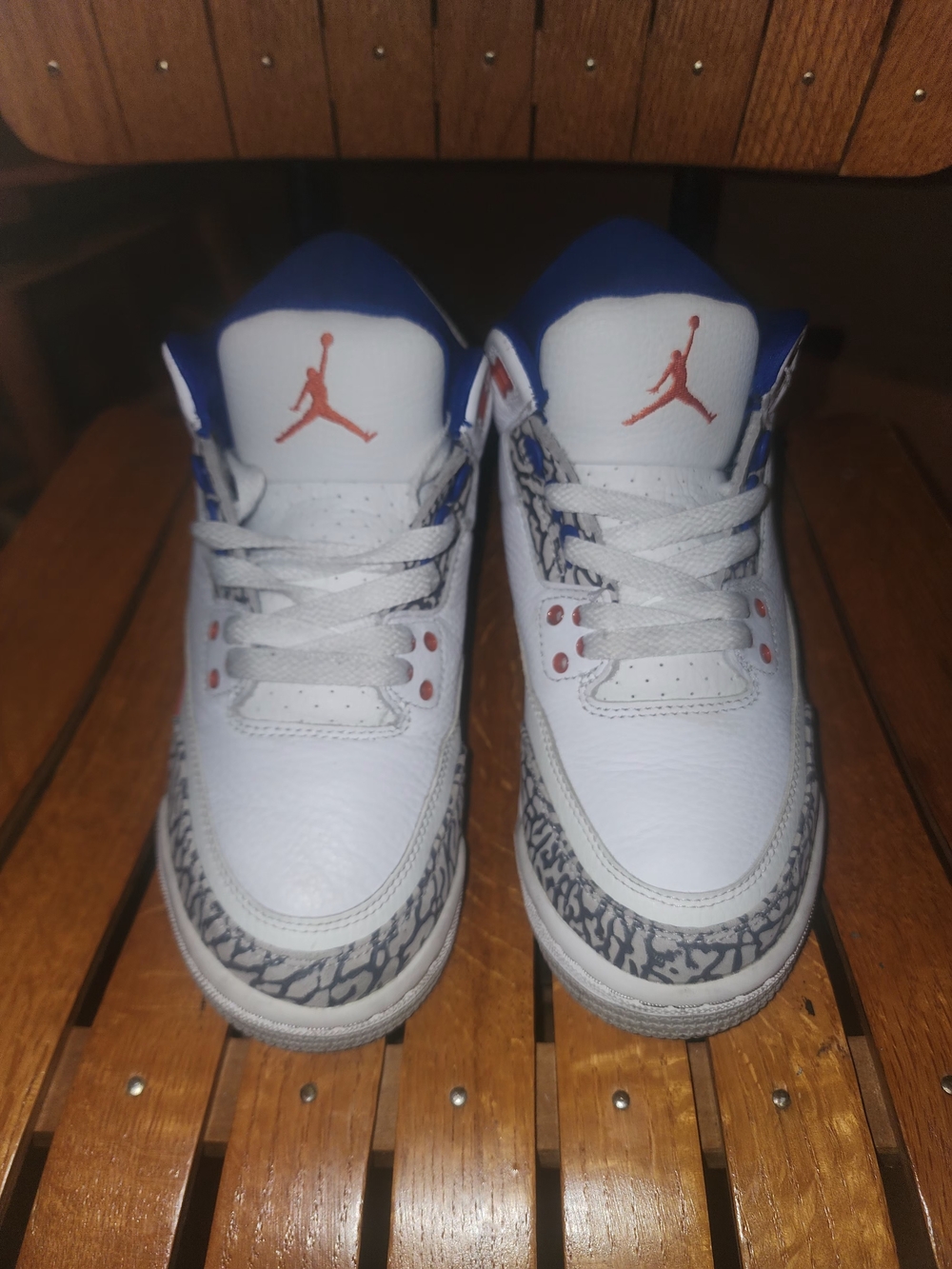 Jordan Kids' White/Blue/Red Retro-Style Sneakers